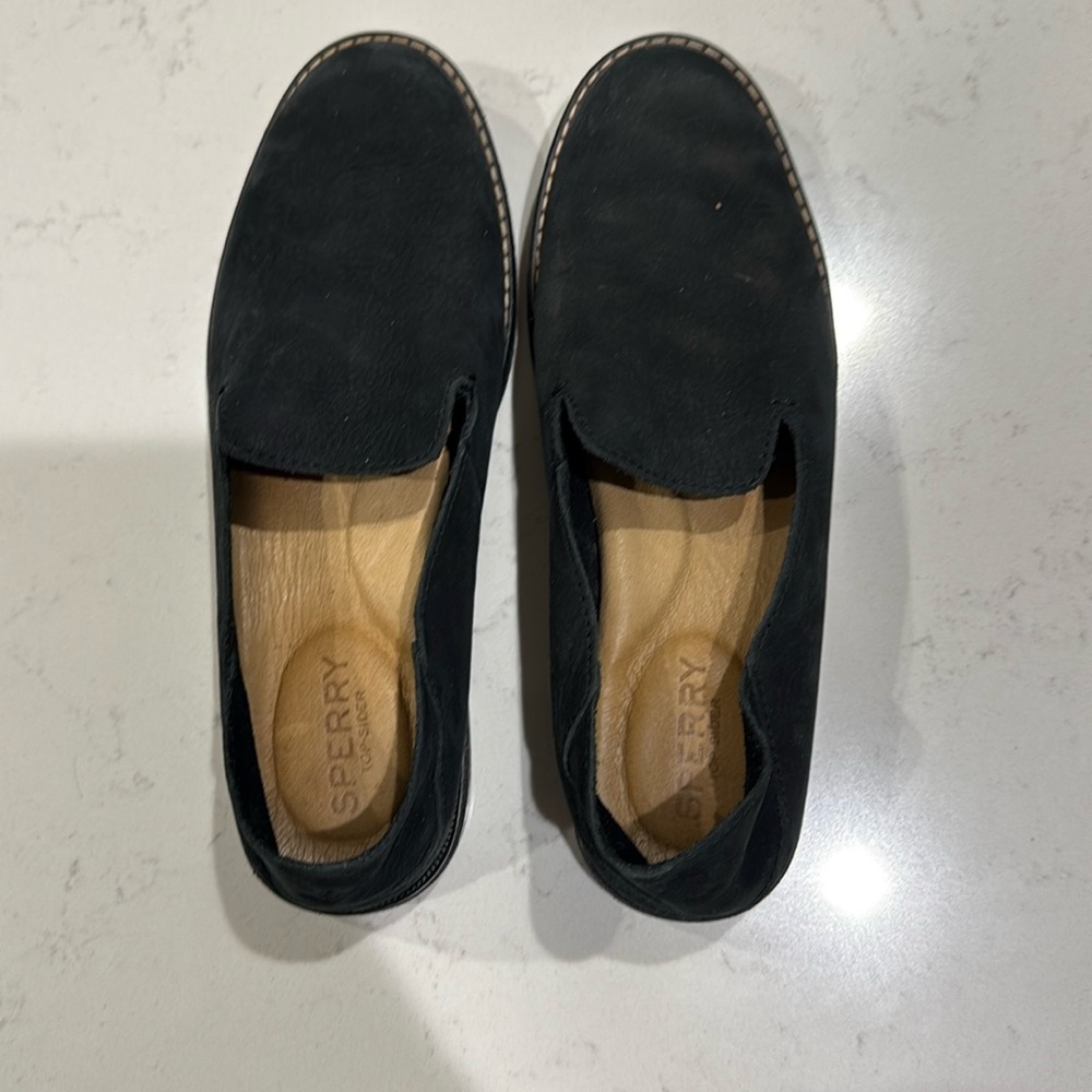 Black Leather Slip On